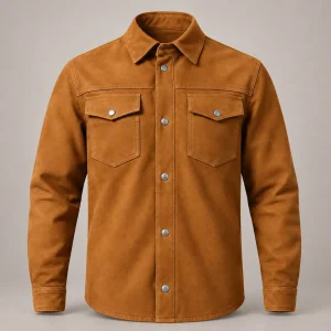 sobrecamisa de color miel, tipo cowboy para hombre